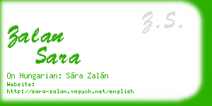zalan sara business card