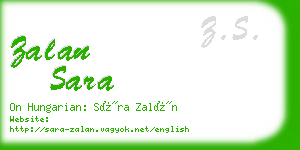 zalan sara business card